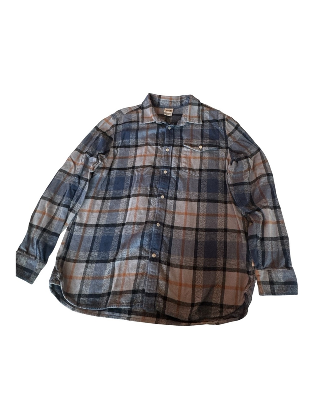 North Face Blue Plaid Men's Flannel Shirt